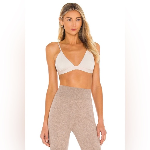 Johnathan Simkhai Jersey Triangle Bralette Champagne Large NWT - Picture 2 of 12